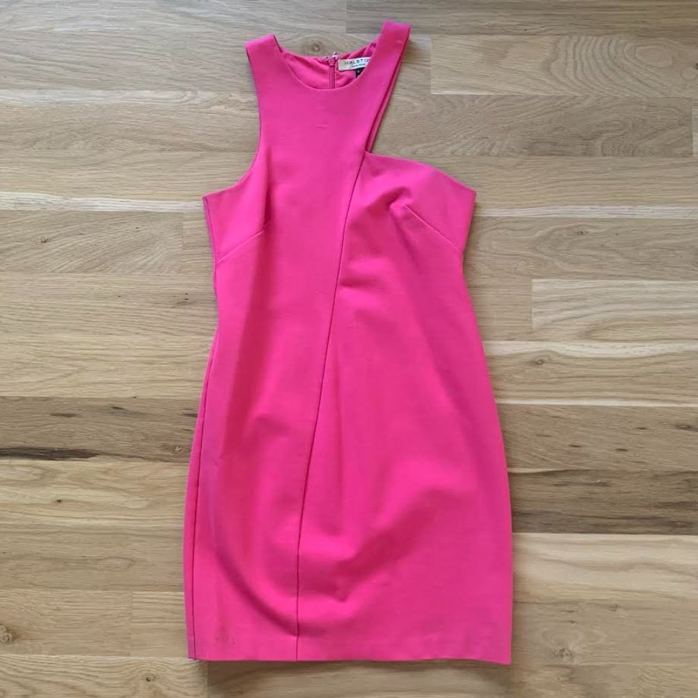 Halston Heritage Hot Pink Sleeveless Mini Dress